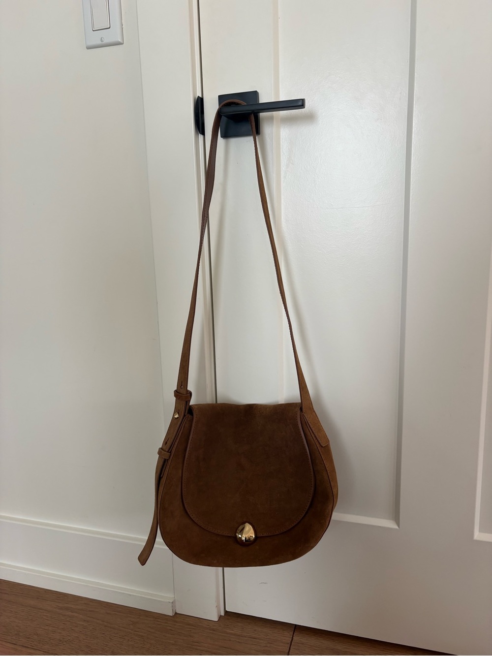 Madewell Brown Suede Crossbody Saddle Bag